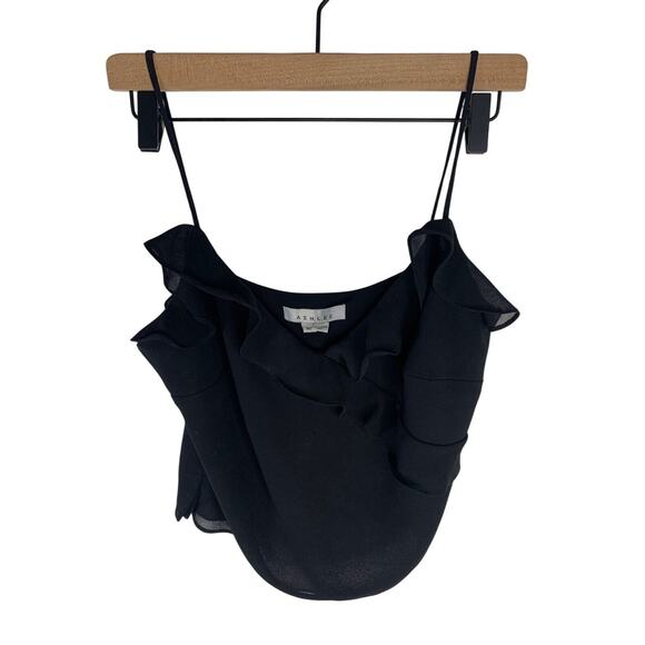 Ashlee Womens Black Ruffled Spaghetti Strap Top Size 10 - Picture 1 of 6